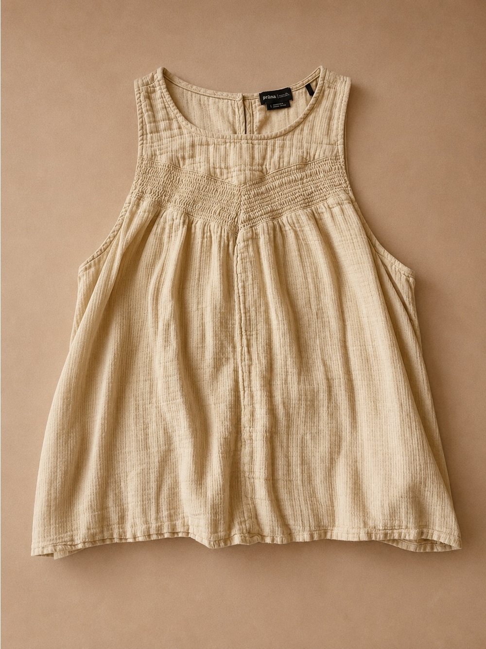 PrAna 100% Organic Cotton Gauze Tank Top in Cream/Ivory - Picture 2 of 6